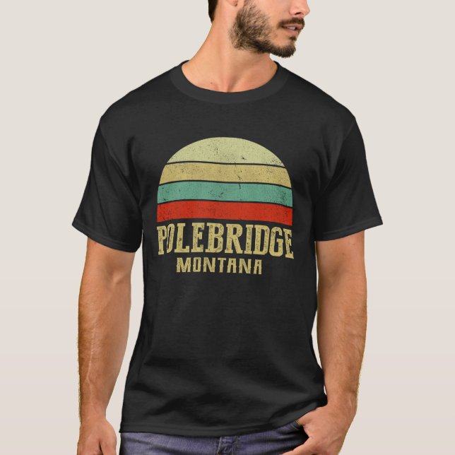 Camiseta POLEBRIDGE MONTANA Vintage Retro Sunset (Anverso)