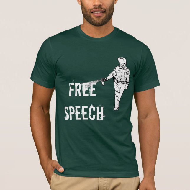 Camiseta Poli del spray de pimienta del discurso libre (Anverso)