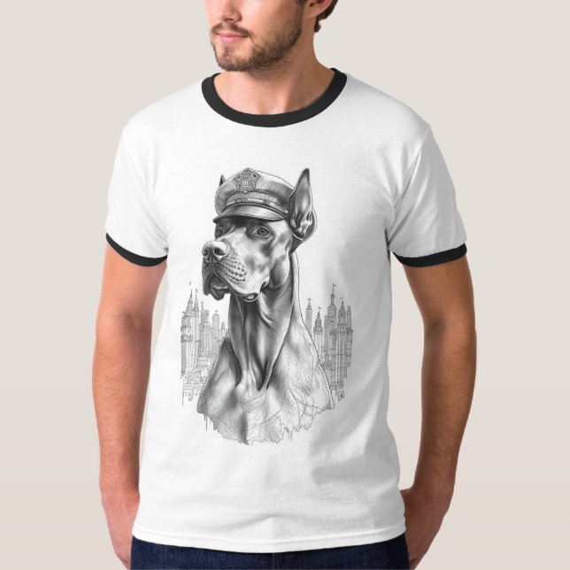 Camiseta Police Great Dane Statue (Anverso)