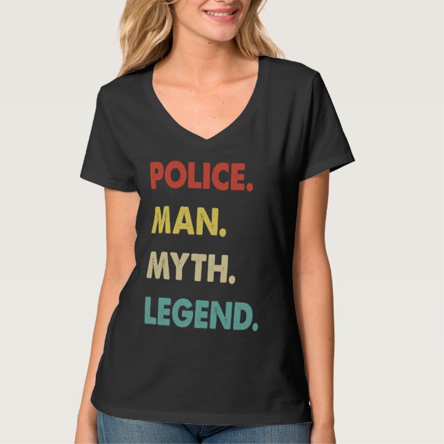Camiseta Police Man Myth Legend (Anverso)