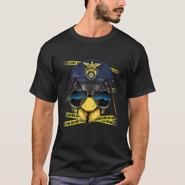 Camiseta Police Officer Bee PD Cop Detective Animal Insect  (Anverso)