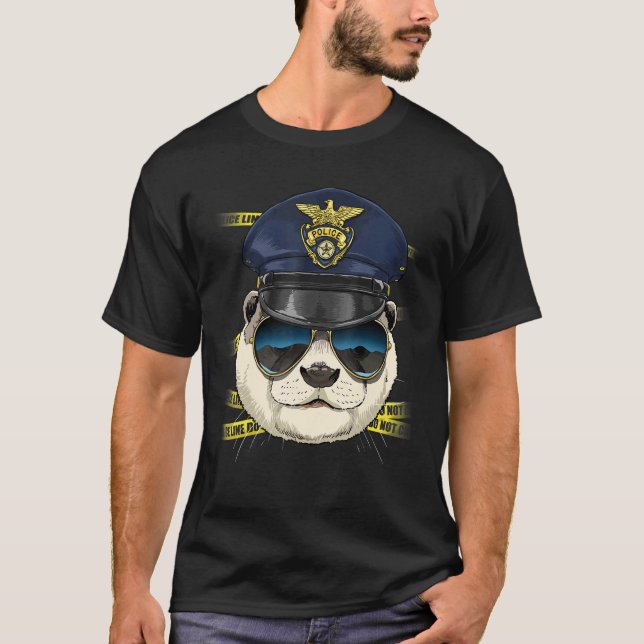 Camiseta Police Officer Otter PD Cop Crime Scene Sea Animal (Anverso)