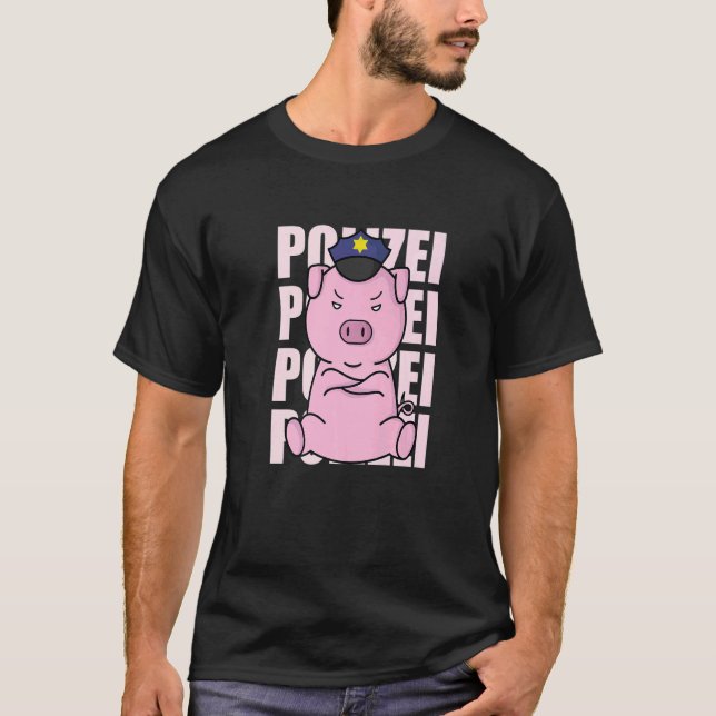 Camiseta Police Pig with Police Cap (Anverso)