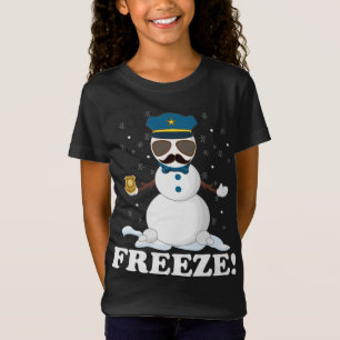 Camiseta Policía cuerdo Snowman congela a divertidos Navida