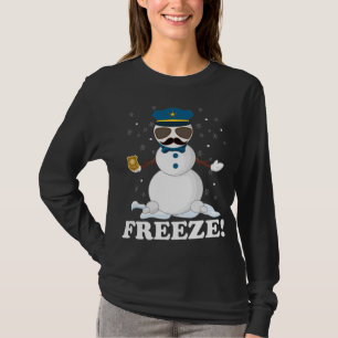 Camiseta Policía cuerdo Snowman congela a divertidos Navida