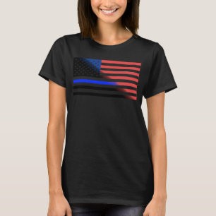 Camiseta Policía de color de la bandera azul