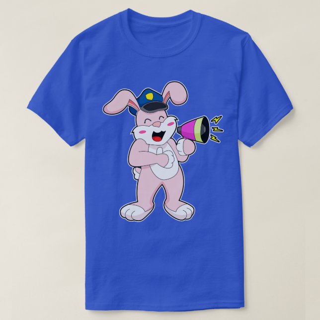 Camiseta Policía de conejos Micrófono (Diseño del anverso)