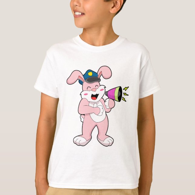 Camiseta Policía de conejos Micrófono (Anverso)