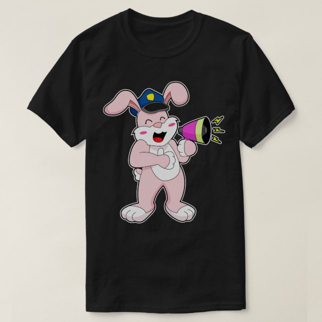 Camiseta Policía de conejos Micrófono (Diseño del anverso)