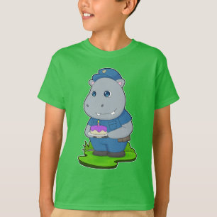 Camiseta Policía de cumpleaños de hipopótamo