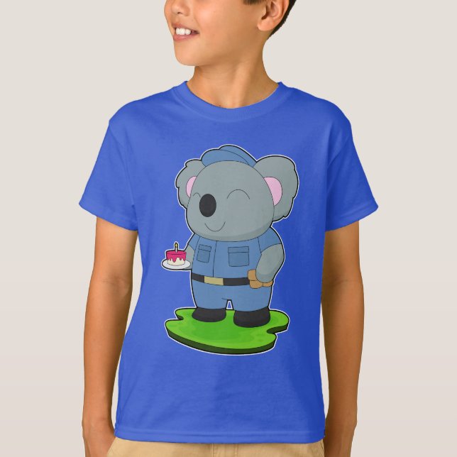 Camiseta Policía de Cumpleaños de Koala (Anverso)