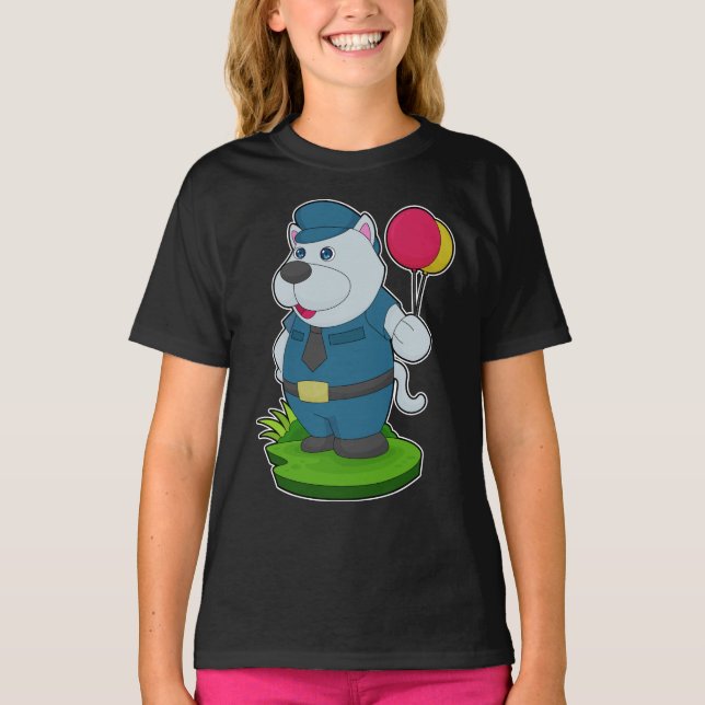 Camiseta Policía de globos de policía de perros (Anverso)