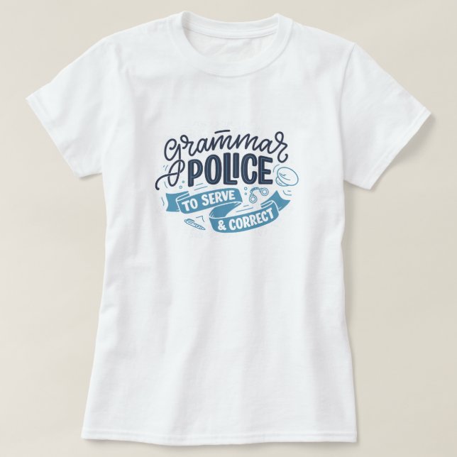 Camiseta Policía de Gramática (Diseño del anverso)