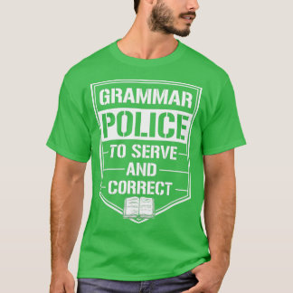 Camiseta Policía De Gramática Para Servir Y Corregir Libro