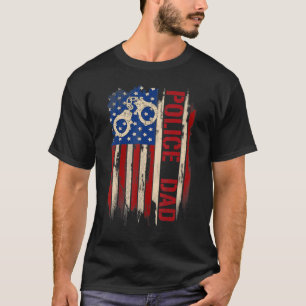 Camiseta Policía de la Antigua Papá Estadounidense Bandera 