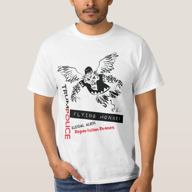 Camiseta Policía de la deportación del mono del vuelo (Anverso)