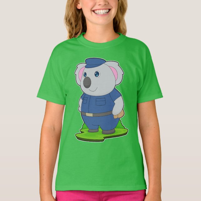 Camiseta Policía de la Policía de la Policía de Koala gorra (Anverso)