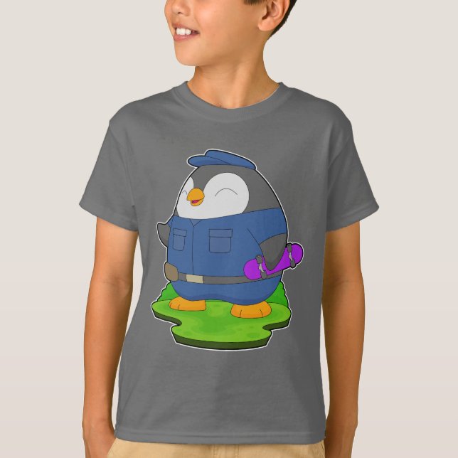 Camiseta Policía de patinaje sobre patines de pingüino (Anverso)