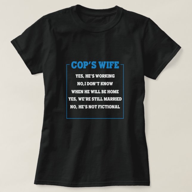 Camiseta Policía de policía de policía de esposas regalo de (Diseño del anverso)