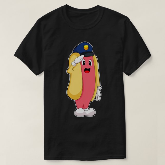 Camiseta Policía de Policía de Policía de Hotdog (Diseño del anverso)