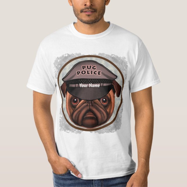 Camiseta Policía de Pug (Anverso)