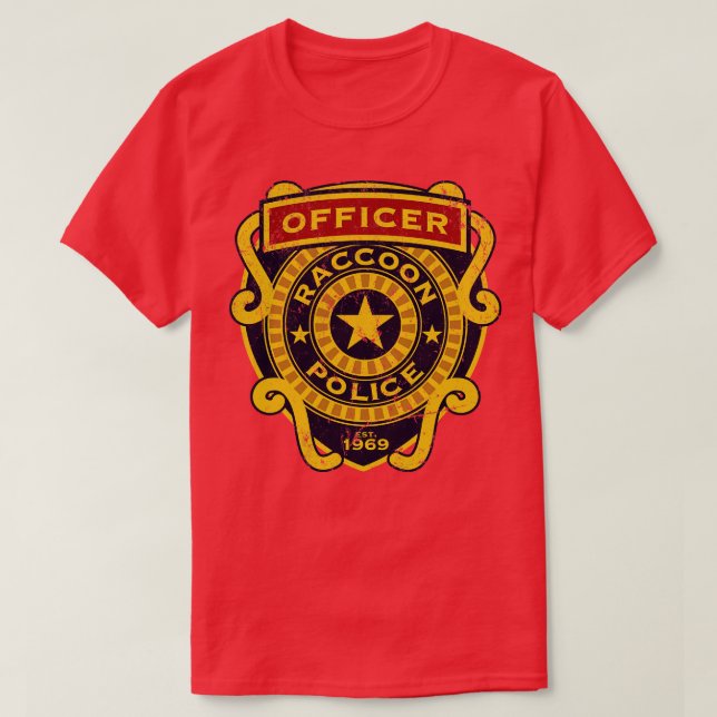 Camiseta Policía de Raccoon (Diseño del anverso)