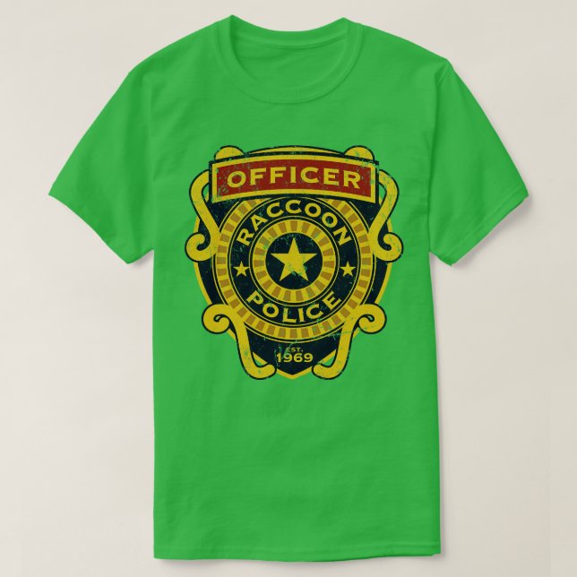 Camiseta Policía de Raccoon (Diseño del anverso)