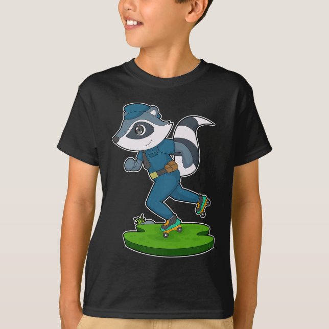 Camiseta Policía de Racoon Cop Roller (Anverso)