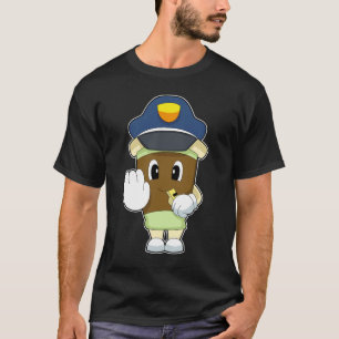 Camiseta Policía de silbido de café