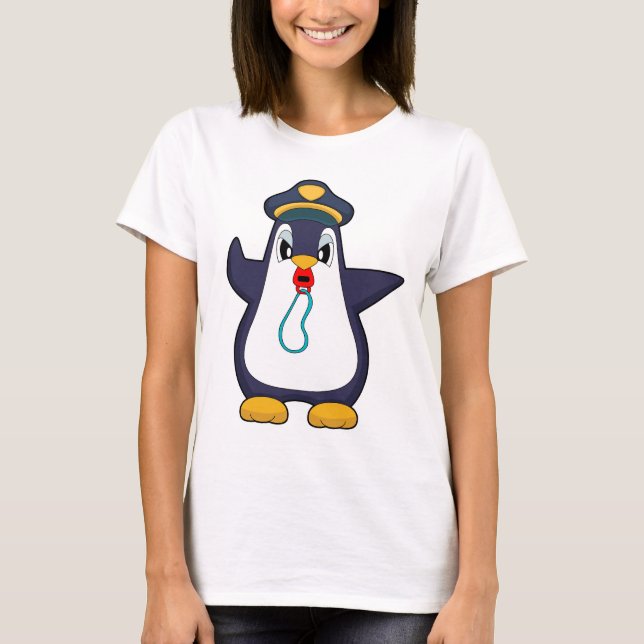 Camiseta Policía de silbidos de pingüino (Anverso)