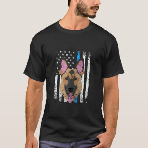 Camiseta Policía del Orgullo Estadounidense Perro Policía d