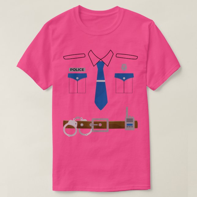 Camiseta Policía disfrazado uniforme de oficial de policía  (Diseño del anverso)