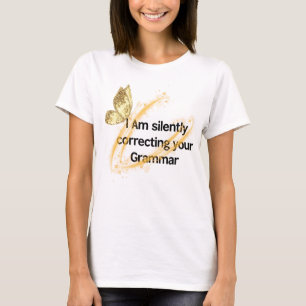 Camiseta "Policía gramática - Gramática divertida mariposa