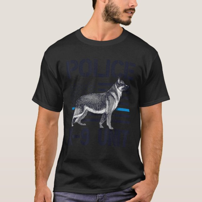 Camiseta Policía K 9 Unidad K9 Brillante Oficial de la Líne (Anverso)
