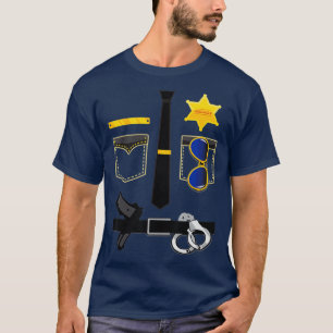 Camiseta Policía sheriff Uniforme Gracioso disfraz de Hall