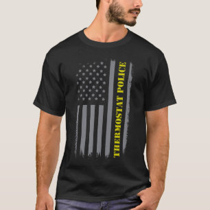 Camiseta Policía Termostata Bandera Estadounidense Difícil 