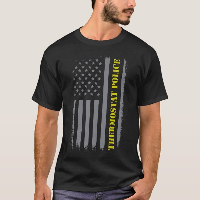 Camiseta Policía Termostata Bandera Estadounidense Difícil  (Anverso)
