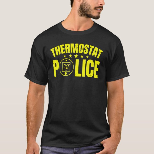 Camiseta Policía Termostata Papá Padres Día Línea Azul Usa  (Anverso)