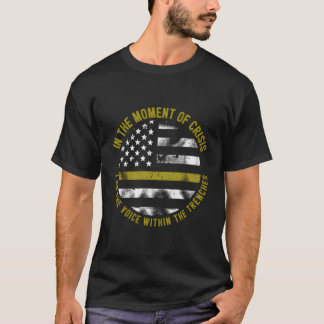 Camiseta Policía Y Dispatcher Delgada Línea De Oro