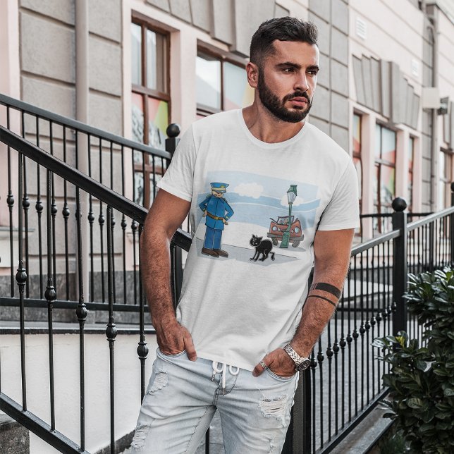 Camiseta Policía Y Un Gato Negro (Subido por el creador)