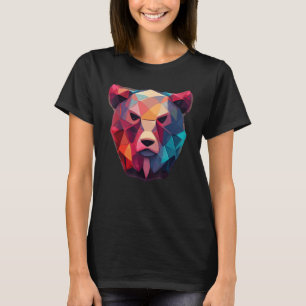 Camiseta Poligón De Oso Cubierto De Cara De Polígono De Pos