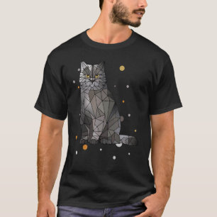 Camiseta Polígono De Gato De Shorthair Británico Gra Gatita