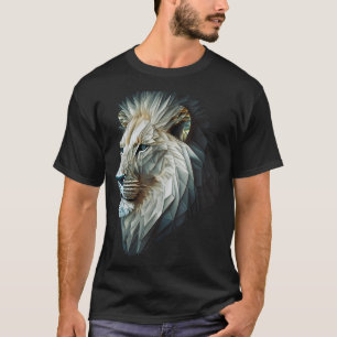 Camiseta Polígono de león Arte de impresión animal León bla