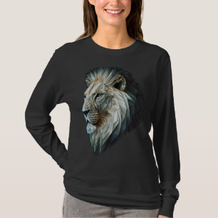 Camiseta Polígono de león Arte de impresión animal León bla