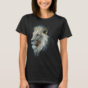 Camiseta Polígono de león Arte de impresión animal León bla