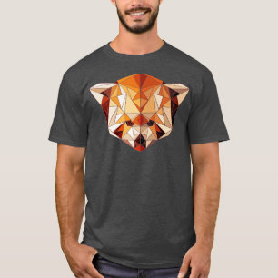 Camiseta Polígono rojo Panda Geométrico Animal