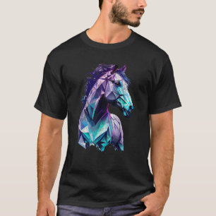 Camiseta Polígonos de cabeza de caballo a caballo ecuestre