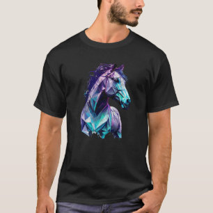 Camiseta Polígonos de cabeza de caballo a caballo ecuestre