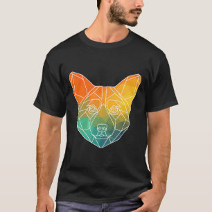 Camiseta Polígonos de Esquema de Corgi Silueta Acuarela