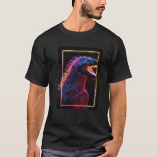 Camiseta Polígonos de Neon Godzilla